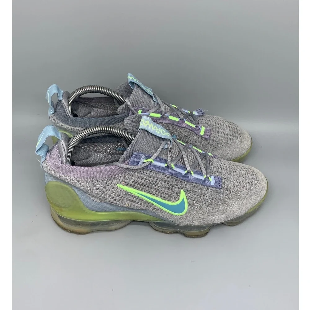 Nike Air Vapormax 2021 FK Grey Lime Running Shoes DB1550-003 Women's Sz 8.5